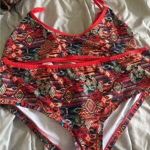 Colorful Patterned women bra an panty set